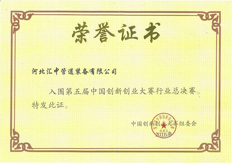 China innovation and entrepreneurship competition industry finals finalist award